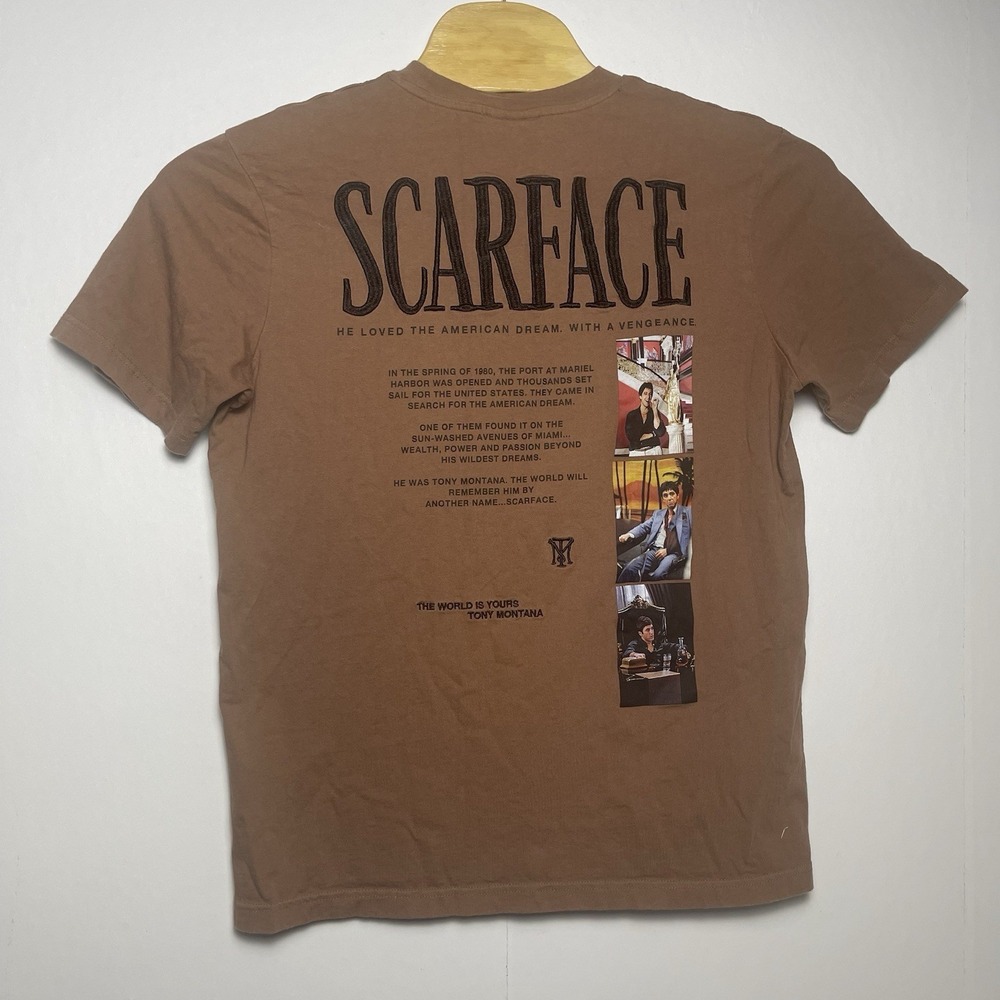 Scarface Shoe Palace Large T-Shirt Tee Brown Embroidered Pacino Montana Movie - Picture 3 of 14